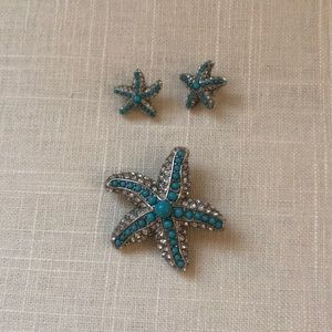 Starfish earrings with matching Pendant